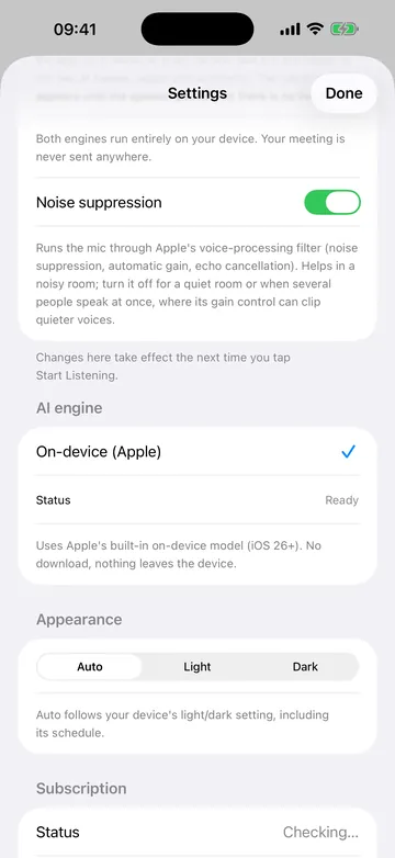 Settings for the AI engine that writes the suggestions.